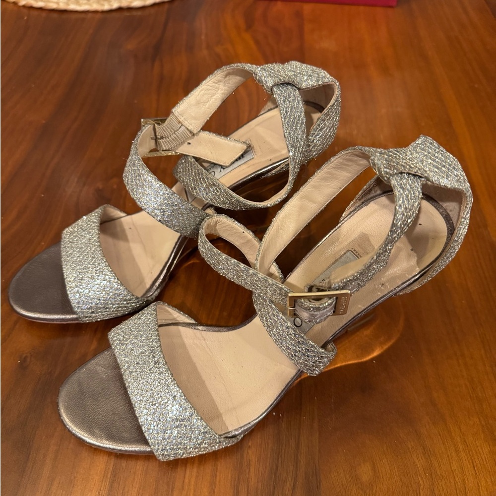 Jimmy Choo Silver & Gold Sparkly Women's Wedge Heels